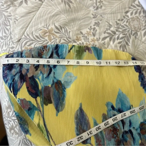 Abercrombie & Fitch Yellow Pleated Strapless Cocktail Dress - Picture 7 of 8